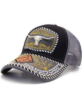 Men's Grey C Polyester Western Vintage Cowboy Cute Baseball Cap